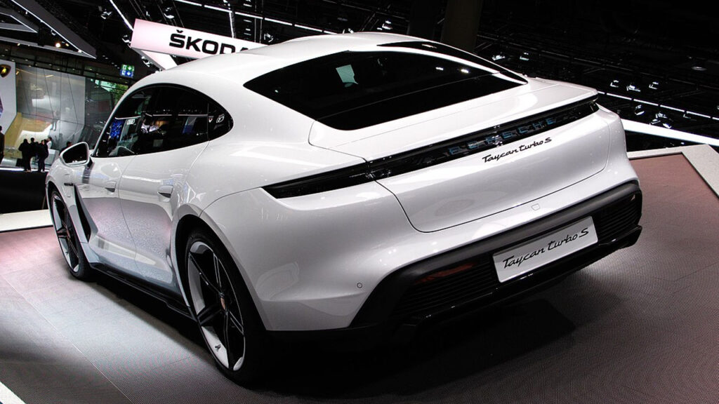 Taycan turbo s back view