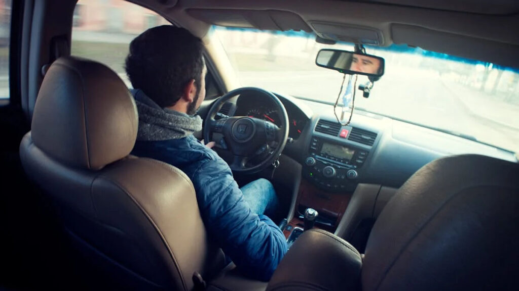 driving a car